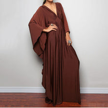 Load image into Gallery viewer, Loose V neck Plus Size Long Solid Color Bikini Cover-Up
