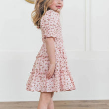 Load image into Gallery viewer, Children's Square Neck Lantern Sleeve Floral Plaid Dress