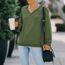 Load image into Gallery viewer, V-neck sexy off-the-shoulder T-shirt