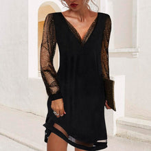 Load image into Gallery viewer, Lace V-Neck Evening Dress