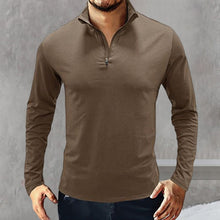 Load image into Gallery viewer, High-neck Long-sleeved Zippered T-shirt