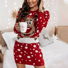 Load image into Gallery viewer, Christmas Print Sweater Dress