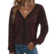 Load image into Gallery viewer, Women's V-Neck Cropped Cardigan Sweaters
