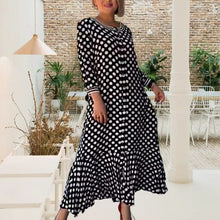 Load image into Gallery viewer, Polka Dot Long Sleeve Long Dress