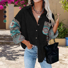 Load image into Gallery viewer, Printed Striped Collar Jacket