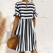Load image into Gallery viewer, Ruffled Striped Dress