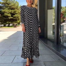 Load image into Gallery viewer, Polka Dot Long Sleeve Long Dress