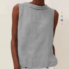 Load image into Gallery viewer, Solid Color Cotton And Linen T-Shirt