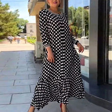 Load image into Gallery viewer, Polka Dot Long Sleeve Long Dress