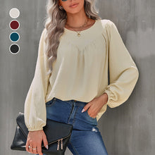 Load image into Gallery viewer, Solid Color Crew Neck Pullover Shirt