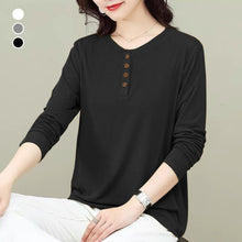 Load image into Gallery viewer, Solid Color Versatile Round Neck Tops
