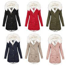 Load image into Gallery viewer, Women Winter Parka Coat Fur Collar Hooded Jacket