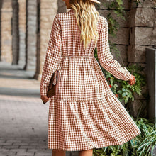 Load image into Gallery viewer, Check Swing Long Sleeve Dress