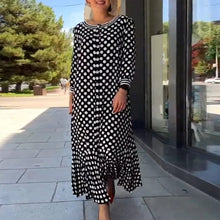 Load image into Gallery viewer, Polka Dot Long Sleeve Long Dress