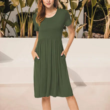 Load image into Gallery viewer, Pocket Crew Neck Dress