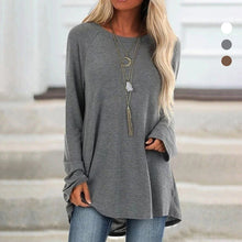 Load image into Gallery viewer, Round Neck Long Sleeve Oversized T-Shirt