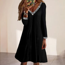 Load image into Gallery viewer, Long-sleeved Dress with V-neckline