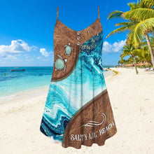 Load image into Gallery viewer, Zipper Print Spaghetti Strap Dress