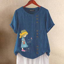 Load image into Gallery viewer, Cotton Linen Vintage T-Shirt