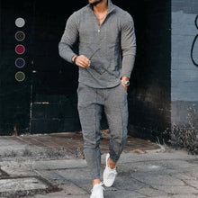Load image into Gallery viewer, Men's Long Sleeve Athleisure Zip Stand Collar Suit