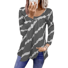 Load image into Gallery viewer, Striped Print Loose Long Sleeve T-Shirt