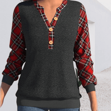 Load image into Gallery viewer, Sweater with Checkerboard Pattern and Buttons