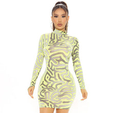 Load image into Gallery viewer, Long Sleeve High Waist Casual Dress