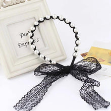 Load image into Gallery viewer, Pearl Lace Streamer Headband