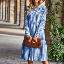 Load image into Gallery viewer, Check Swing Long Sleeve Dress
