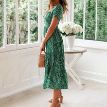 Load image into Gallery viewer, Puff Sleeve Floral Long Dress