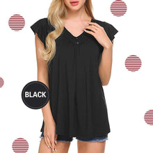 Load image into Gallery viewer, Women's V Neck Pleated Tunic Tops