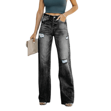 Load image into Gallery viewer, Straight Ripped Jeans