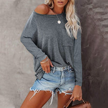 Load image into Gallery viewer, Pocket Slit Long Sleeve T-Shirt