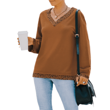 Load image into Gallery viewer, V-neck sexy off-the-shoulder T-shirt