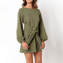 Load image into Gallery viewer, Women's Elegant Knitted Bodycon Tie Waist Sweater Pencil Dress