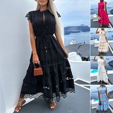 Load image into Gallery viewer, Women Hollow patchwork long dress