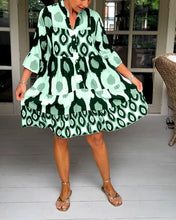 Load image into Gallery viewer, Printed 3/4 Sleeve Dress