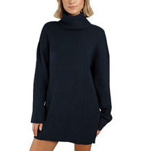 Load image into Gallery viewer, Women's Turtleneck Knit Long Sleeve Chunky Loose Sweater Dress