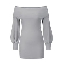 Load image into Gallery viewer, Balloon Sleeve Ribbed Dress