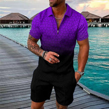 Load image into Gallery viewer, Men's Casual Printed Polo Suit