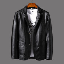 Load image into Gallery viewer, Men's Motorcycle Leather Jacket