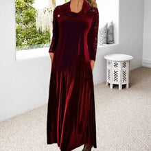 Load image into Gallery viewer, Long Sleeve Velvet Maxi Dress with Sequins