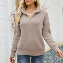 Load image into Gallery viewer, Knitted Long Sleeve Zip Sweater