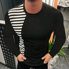 Load image into Gallery viewer, Panelled Striped Slim-fit T-shirt