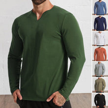 Load image into Gallery viewer, V-neck Long-sleeved T-shirt