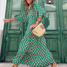 Load image into Gallery viewer, Boho Puff Sleeve Maxi Loose Dress