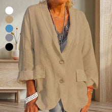 Load image into Gallery viewer, Women Summer Solid color cotton and linen jacket