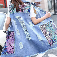 Load image into Gallery viewer, Womens Casual Vintage Sleeveless Denim Jean Vest Jacket