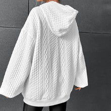 Load image into Gallery viewer, Drop Shoulder Kangaroo Pocket Textured Drawstring Hoodie