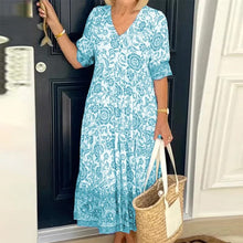 Load image into Gallery viewer, V Neck Floral Print Dress